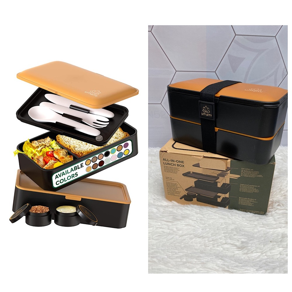 Bento Box Adult Lunch Box with Utensils, 40 oz Large, All-in-One Meal